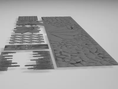 partions set of tiles Free 3D model