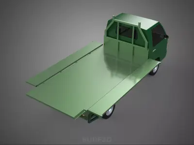 MILITARY PICKUP TRUCK CAR VEHICLE ARMY TACTICAL FLAT BED DECK 3D model