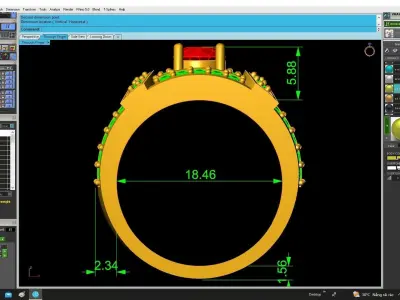 Luxury Men Ring with Center Gemstone and Diamond Accents  4827 3D print model