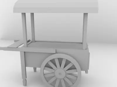 Old Food Cart 3D model