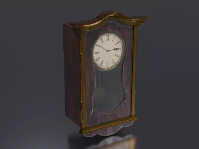 Vintage Wall Clock Low-poly 3D model