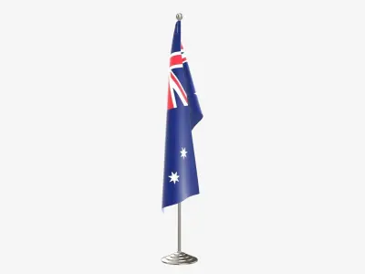 Desk flag decorative tall 3D model