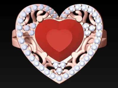 Heart Ring - Womens Rings - GN276 3D print model