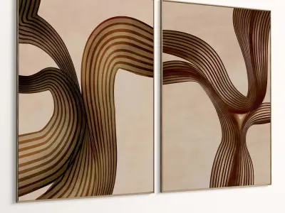 Plaster Two Photo Frame 433 Low-poly 3D model