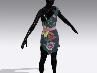 Woman Cloth Dress Low-poly 3D model