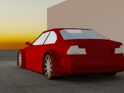 low poly race car Low-poly 3D model