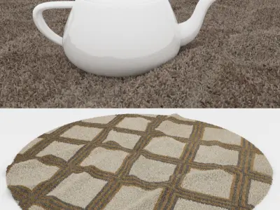 Round Rug Set 231 3D model
