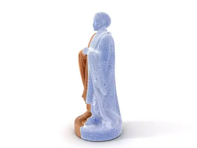 Elegant Wooden Monk model pack Low-poly 3D model