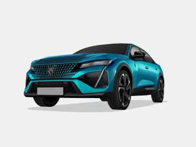 Peugeot 408 2023 Low-poly 3D model