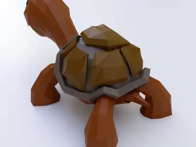Turtle toon 3d model  Low-poly 3D model