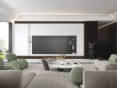 Classic Sitting Room Low-poly 3D model