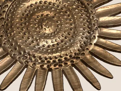 3D Floral Wall Art Sunflower CNC Model 3D print model