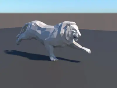 lowpoly lion 3D model