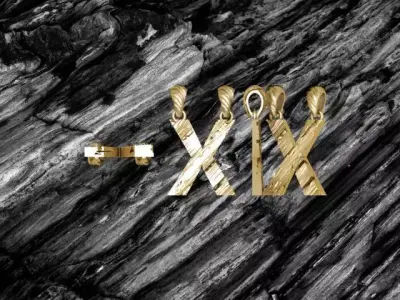 X Letter Alphabet Wooden Texture Pendant 3D Print Model 3D print model