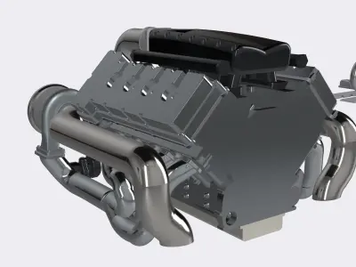 MMR Billet Coyote Twin Turbo motor 3D print model