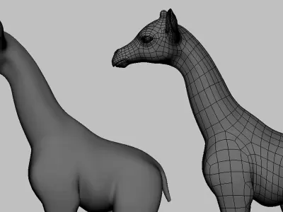 Baby Giraffe Low-poly 3D model