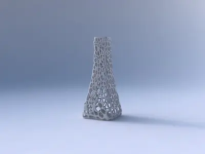 Vase squeezed rectangle with dense organic lattice 3D print model