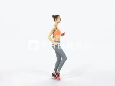 Beauty 03E Running Jogging Sports Woman Low-poly 3D model