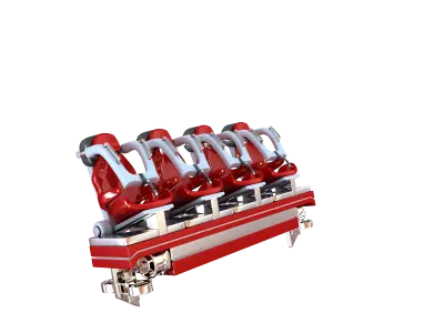 Realistic Roller Coaster Seat Low-poly 3D model