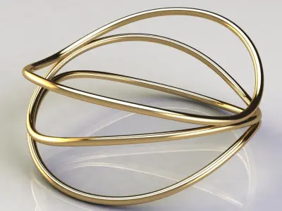 Wave Three-row Bracelet 3D print model