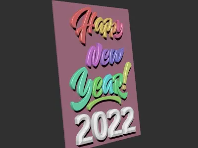 happy new year 2022  Free 3D print model