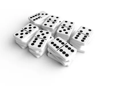 Domino Set M02 Low-poly 3D model