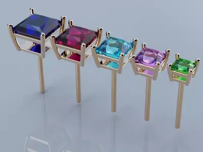 Stud earrings Princess 3D print model