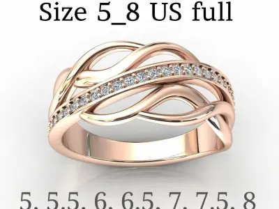 Wedding Engagement  Ring Size 5-8 3D print model