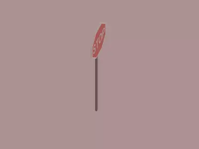 Stop Sign Low-poly 3D model