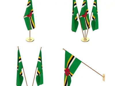 Dominica Flag Pack 3D model