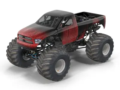 Monster Truck Generic 2 Rigged 3D model