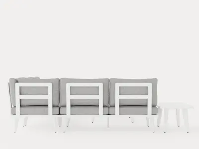Villac sofa set W Gray Low-poly 3D model