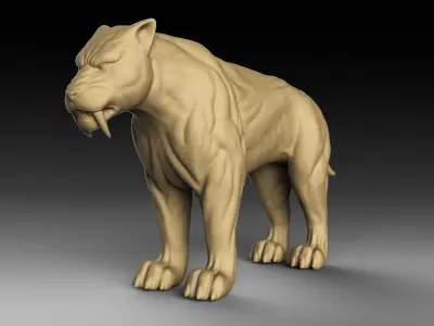 Sabertooth tiger 3D print model
