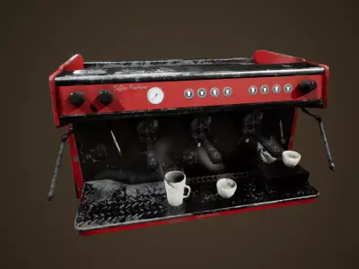 Old Coffeemachine - PBR Game Ready Low-poly 3D model