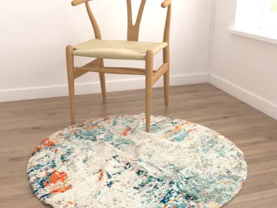 Round Rug Set 149 3D model
