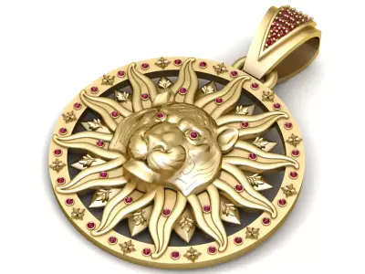 LION SUN PENDANT 3D PRINTABLE MODEL 3D print model