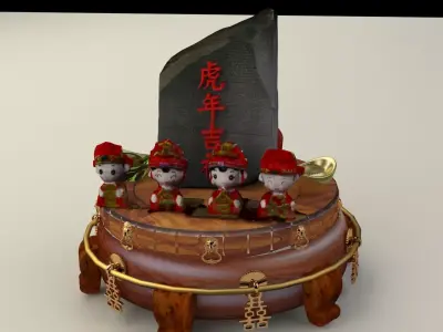 Chinese wedding dolls 3D model