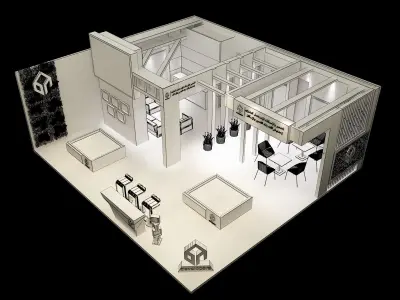 Booth Exhibition Stand a282  3D model