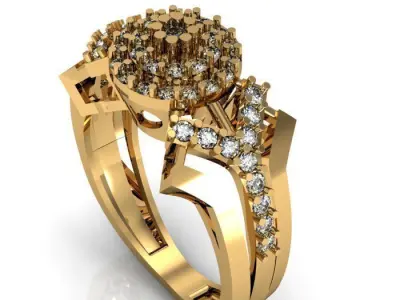 daimond ring 3D print model 19