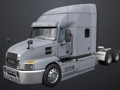 Generic Heavy Truck Chassis 05 Grey Interior All PBR Textures Low-poly 3D model