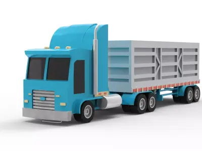 Transport Truck 3D  Free low-poly 3D model