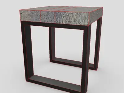 Stool 10 Low-poly 3D model