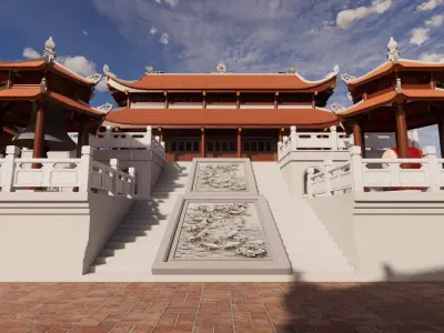 Temple Vien Tuong Free 3D model