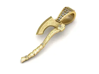 AXE DAIMOND PENDANT 3D PRINTABLE MODEL 3D print model
