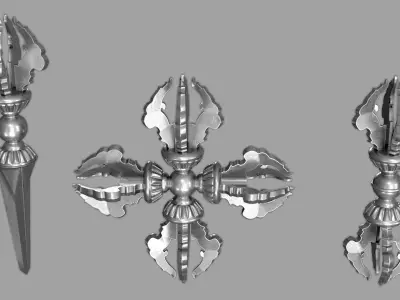 Vajra Ritual Thunderbolt Weapon 3D model
