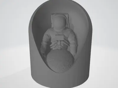 Astronaut in the Void Bundle - LED Light Up Diorama 3D print model