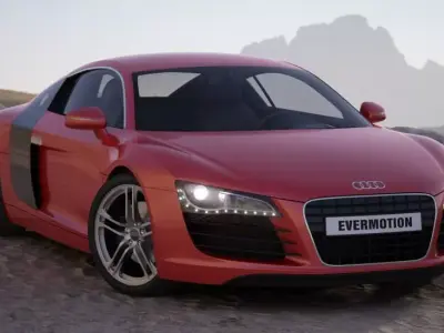 Red Racing Car Audi R8 3D model
