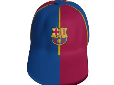 FC Barcelona Cap Low-poly 3D model