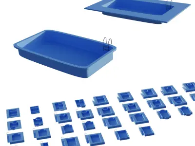 80 Pools Collection Pack with Setbuild Low-poly 3D model