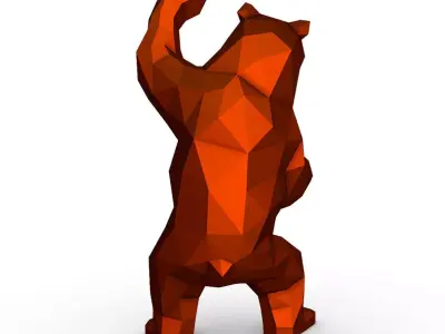 Bear low poly 3D print model